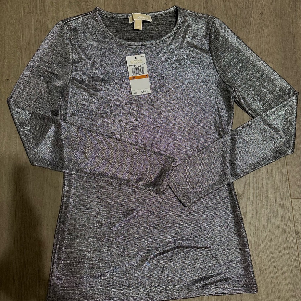 Michael kors silver sparkly top
